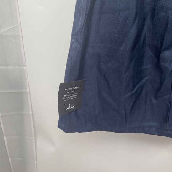 Lulus Womens Sleeveless Sheath Dress Ladder Bow Back Navy Size Small New - Picture 8 of 10